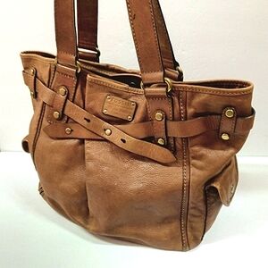 Fossil Brown Leather "Long Live Vintage 1954"  Large Shoulder Tote